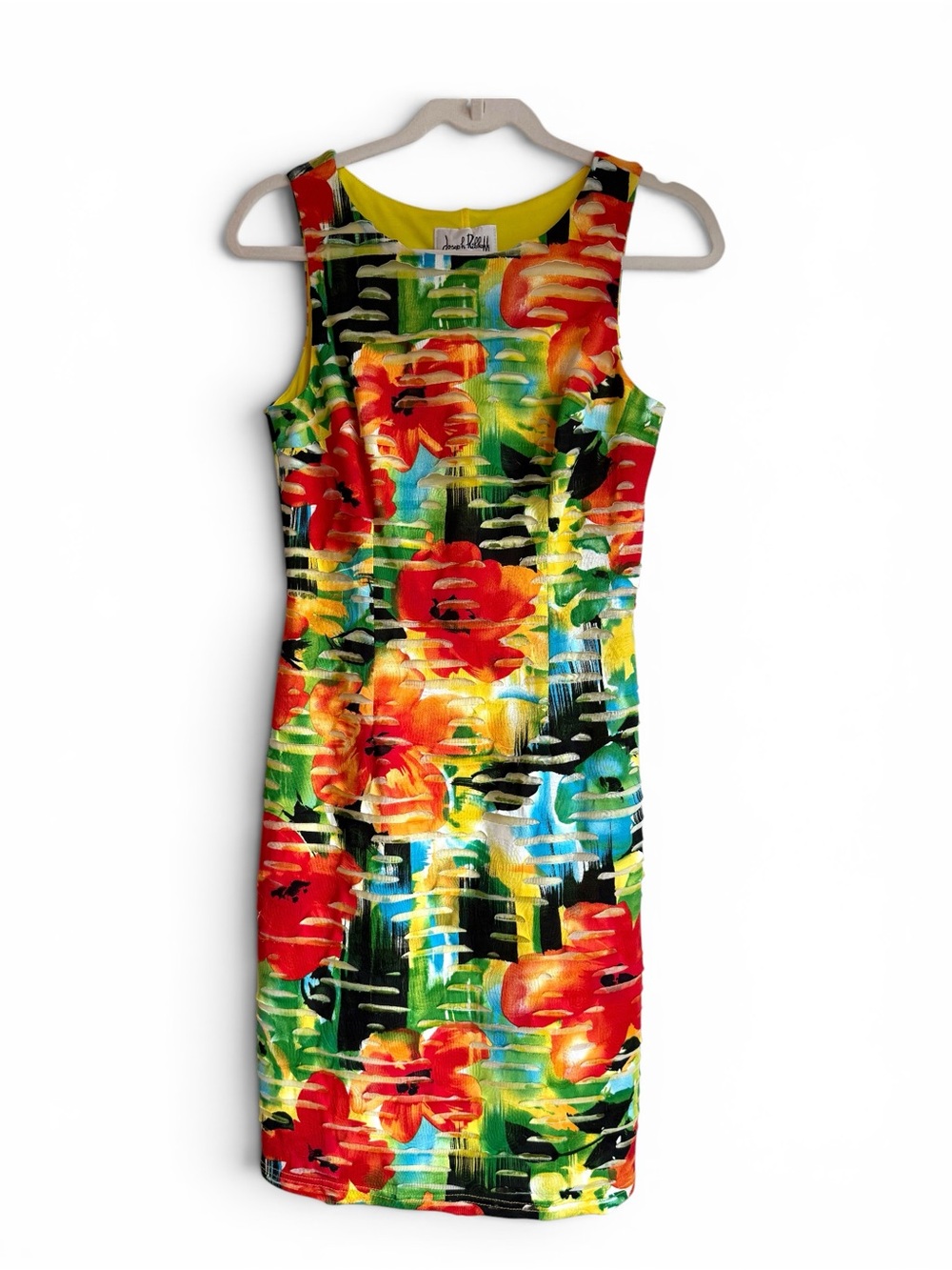 Joseph Ribkoff Textured Floral Cutout Dress XS/S - Picture 2 of 7